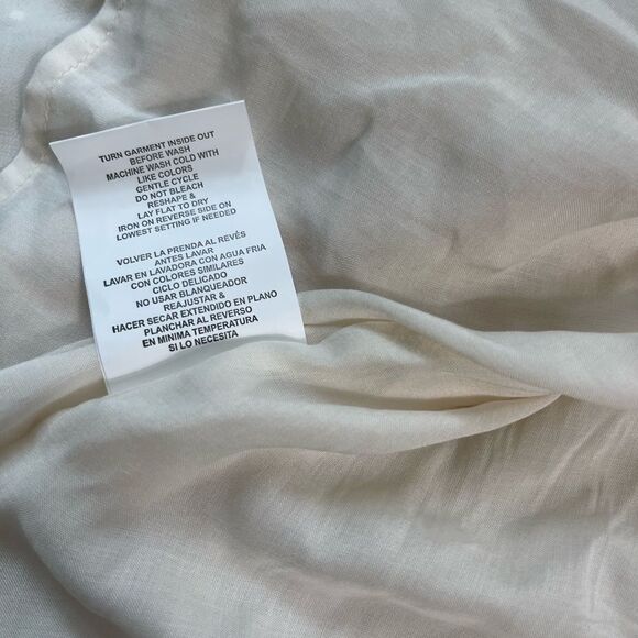 NWT Skylar& Jade tie back dotted Swiss Blouse beige front embroidery accent SZXL - Picture 13 of 13